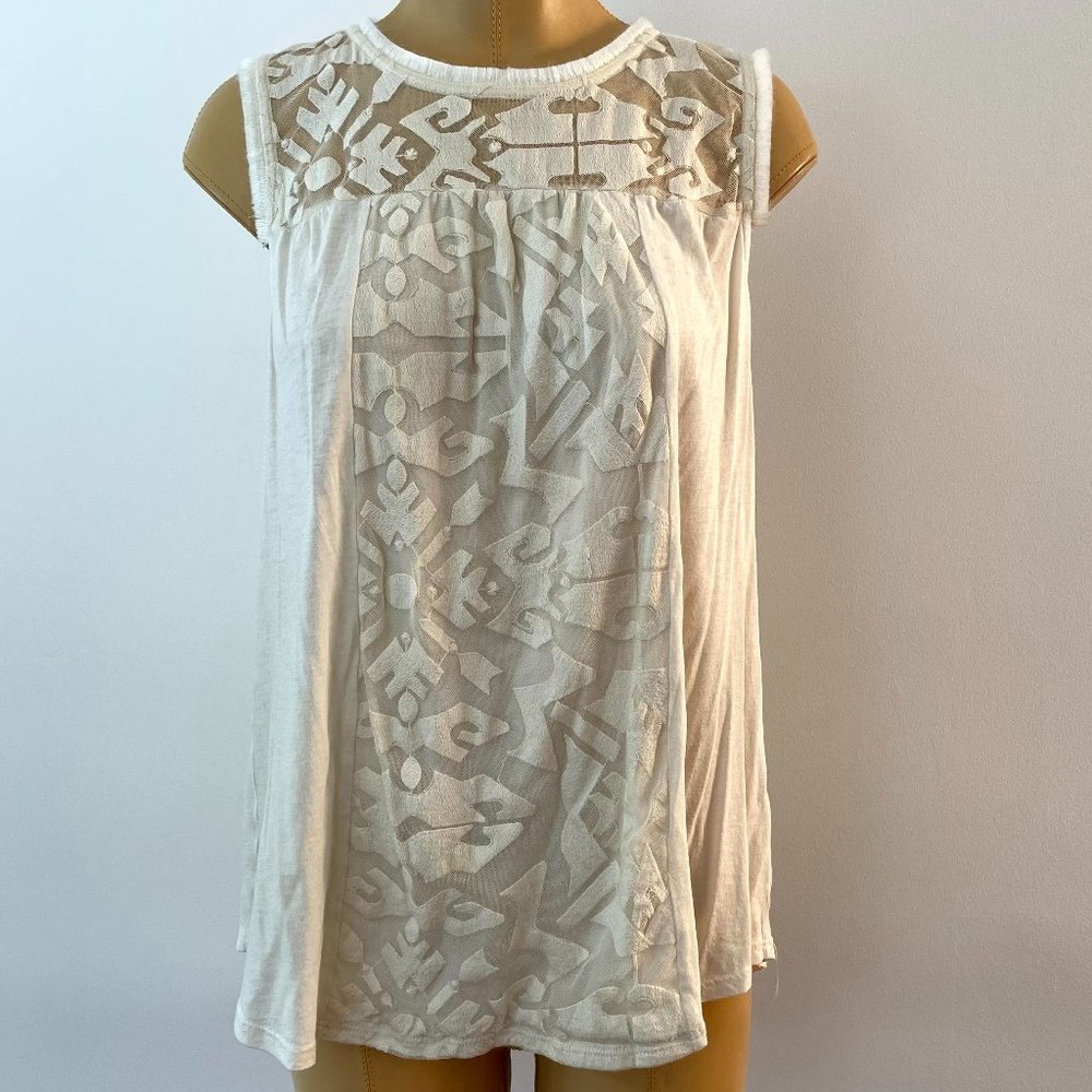 Ella Moss White Sheer Sleeveless Blouse